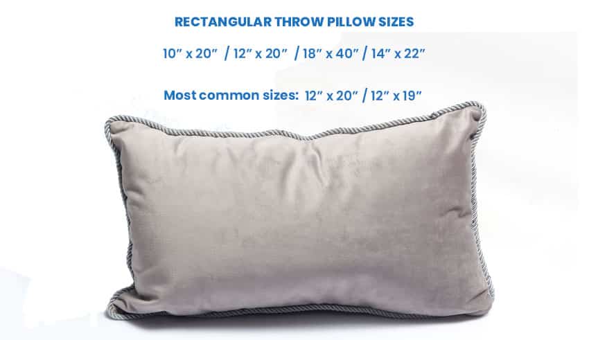 Rectangular pillow with standard dimension description
