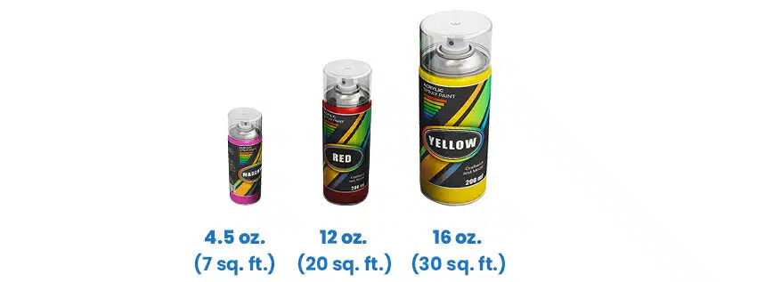 Spray paint sizes