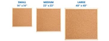 Bulletin Board Sizes (Standard Home, Office & School Size)