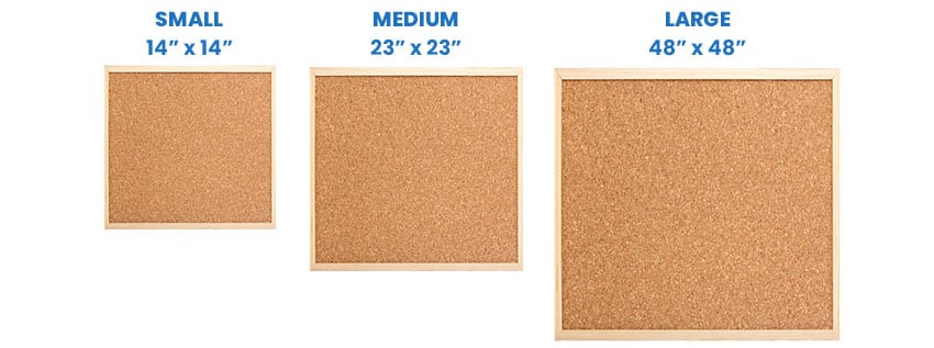 Square bulletin board sizes