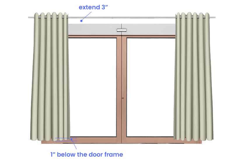 Standard sliding door curtain size