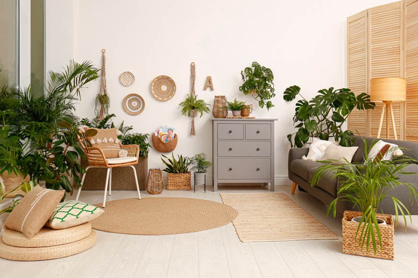 Boho room and dresser with drawers