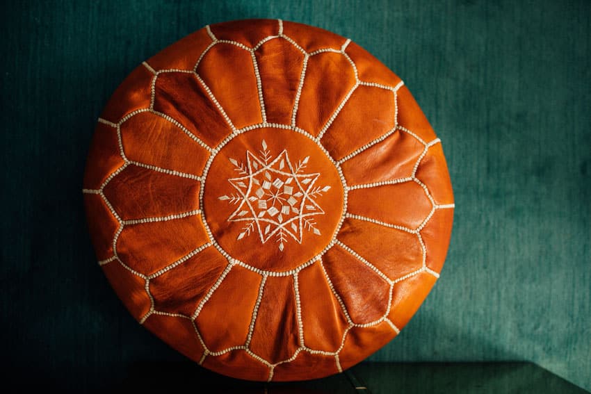 Moroccan pouf for home interiors