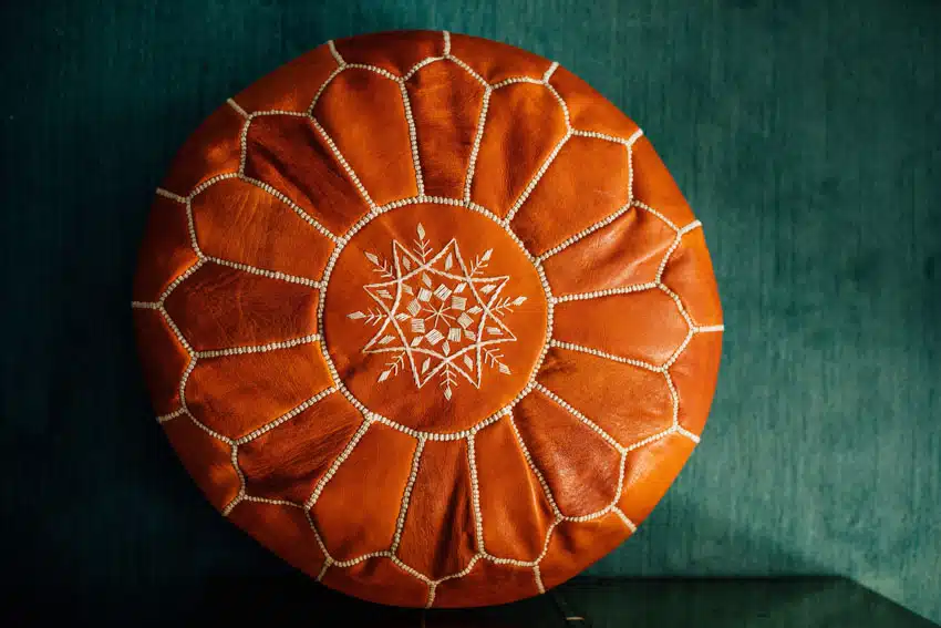 Moroccan pouf for home interiors