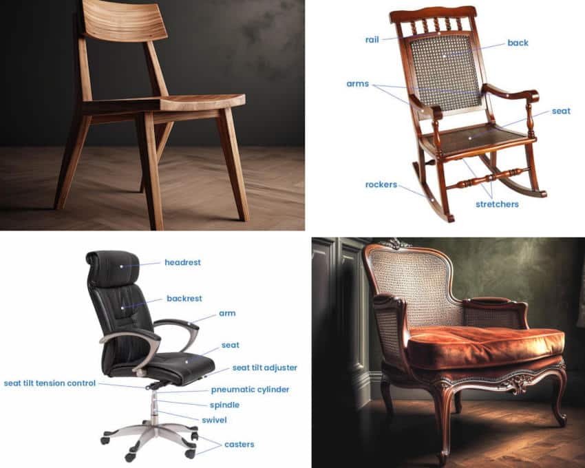 Parts of a chair