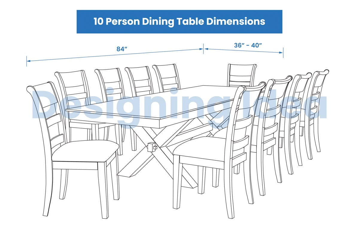10 Person Rectangle Dining Table