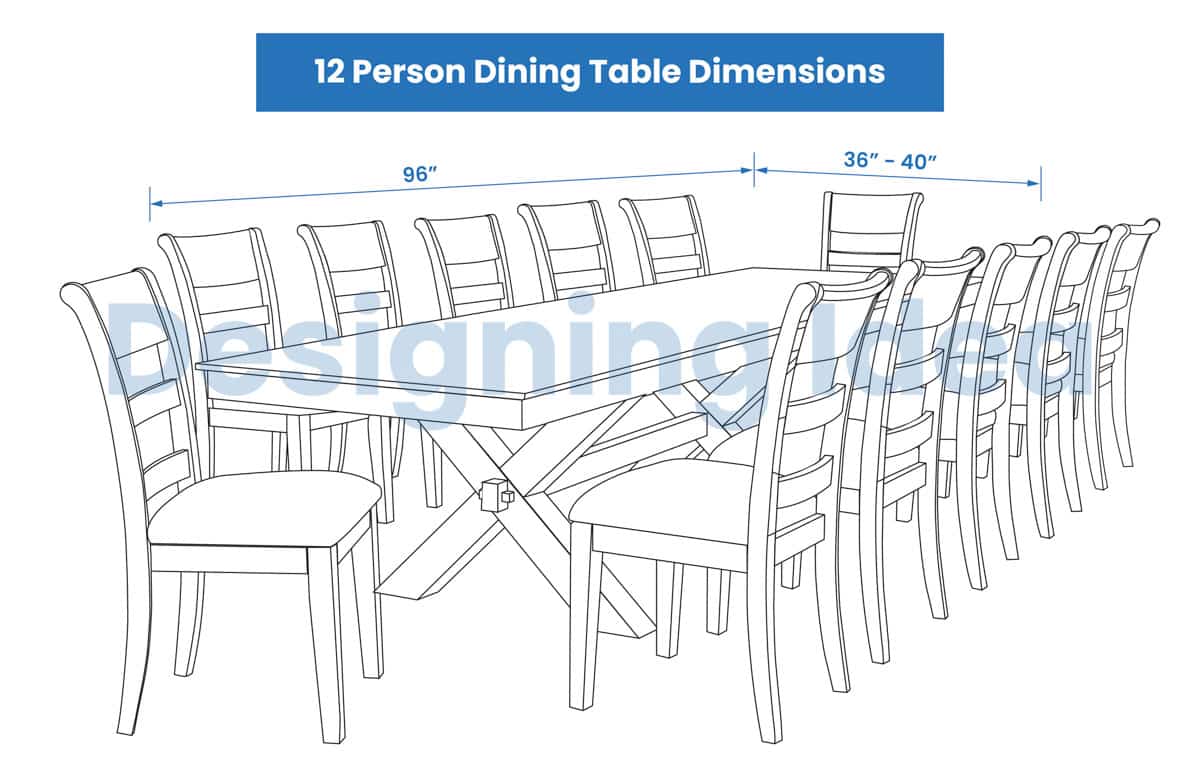 12 Person Rectangle Dining Table