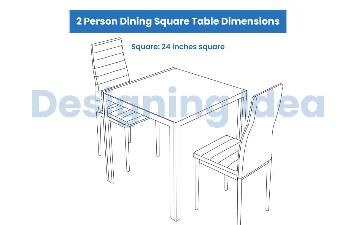 2 Person Square Dining Table