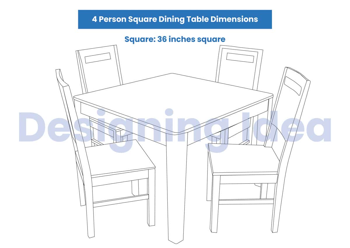 4 Person Square Dining Table