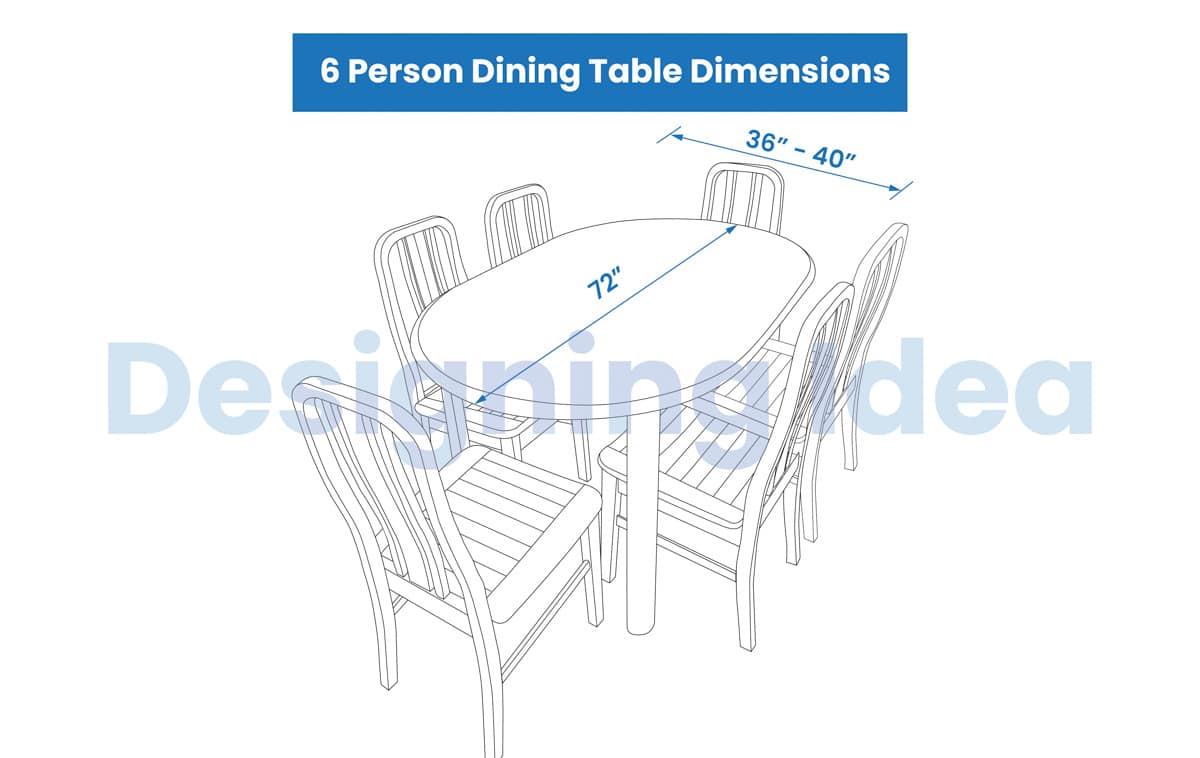 6 Person Oval Dining Table Size