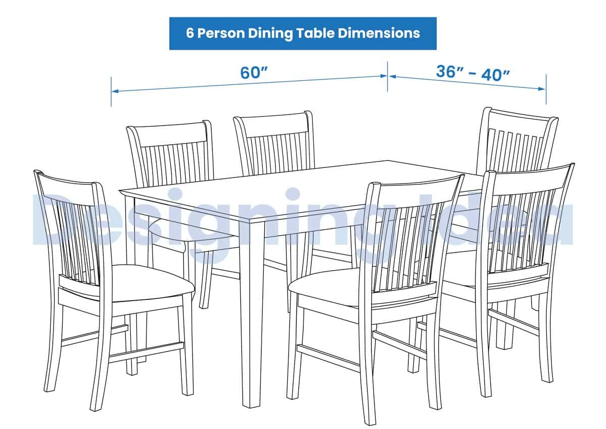 6 Person Rectangle Dining Table