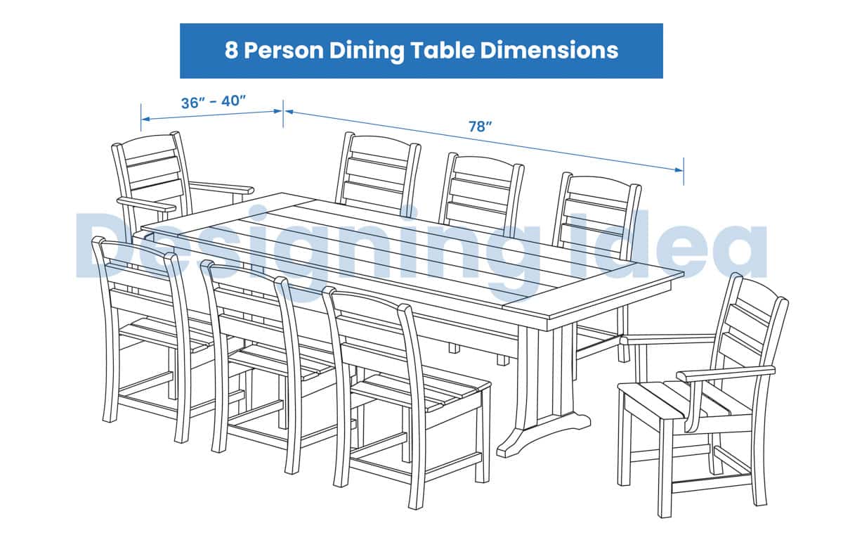 8 Person Rectangle Dining Table