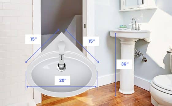 Pedestal Sink Dimensions (Standard, Corner & Wide Sizes)