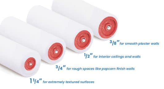 Choose The Right Paint Roller Sizes For Walls Ceilings   Paint Roller Nap Sizes Di 2 531x290 