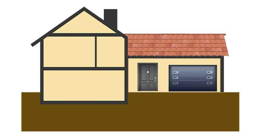 Side split entry house illustration