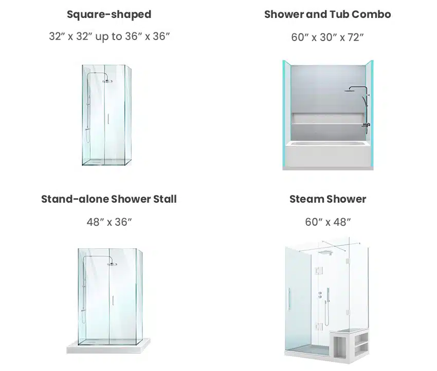Standard shower sizes