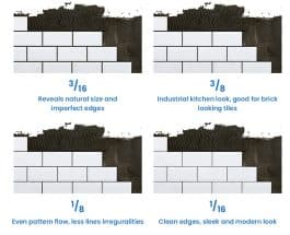 Subway Tile Spacing (Standard Grout Space)