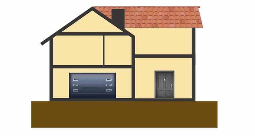 Traditional split level house illustration