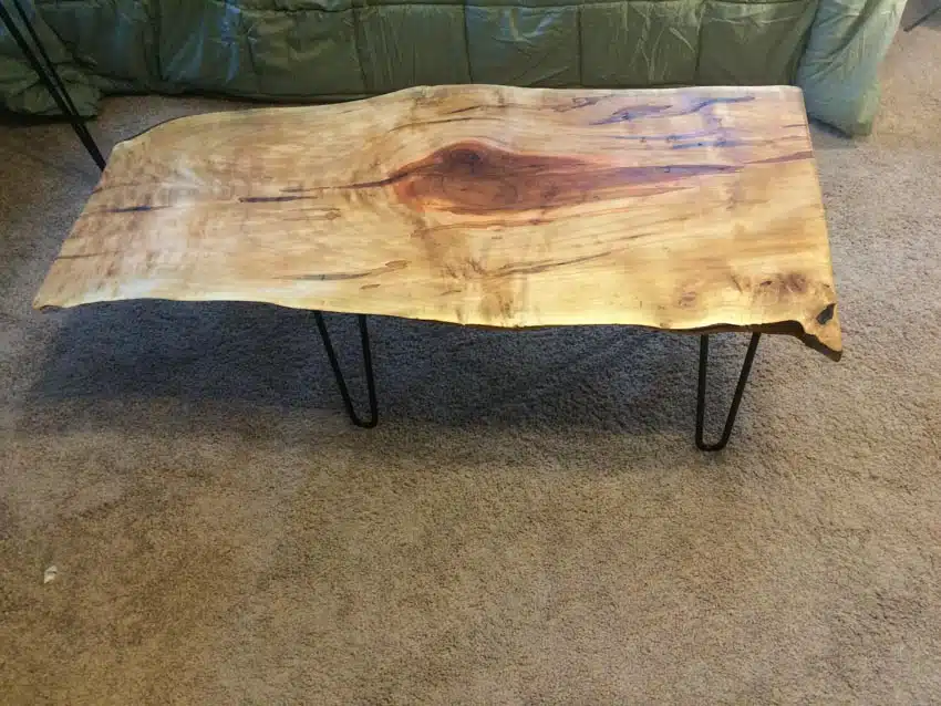 Coffee table made of spalted maple wood for living rooms