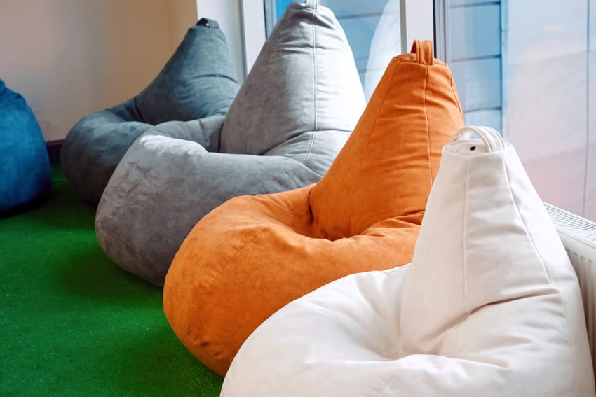 Colorful bean bag chairs for home interiors