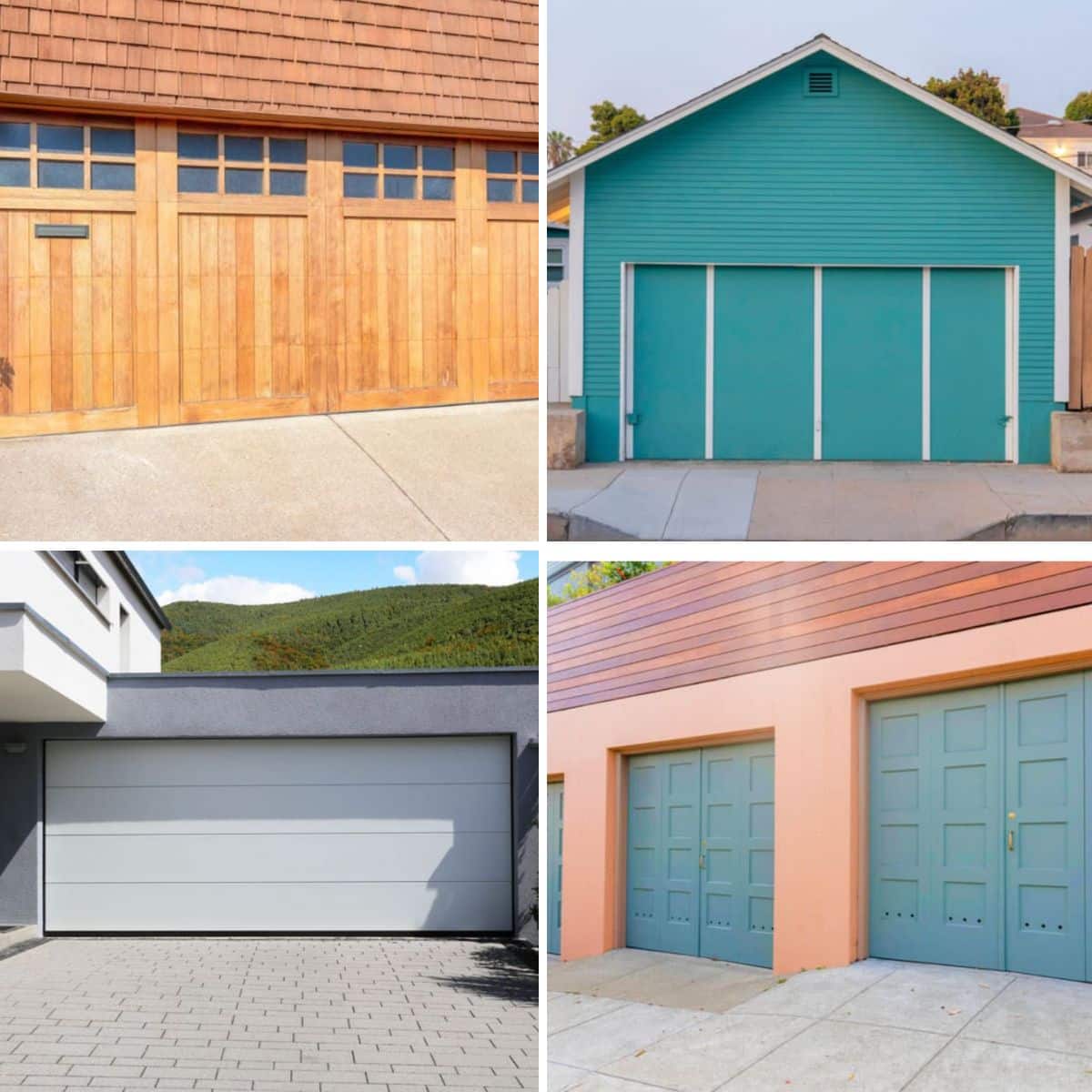 Different designs for bifold garage doors 