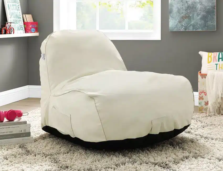 Loung chair bean style bag in a room corner