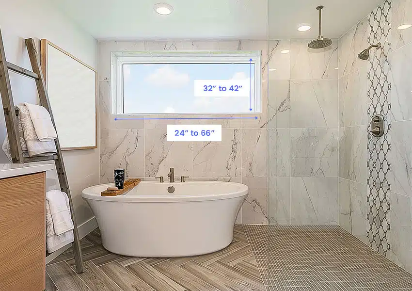 Bathroom awning window dimensions