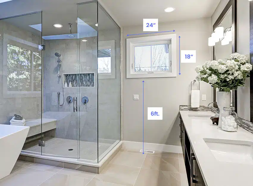 Bathroom ventilator window dimensions