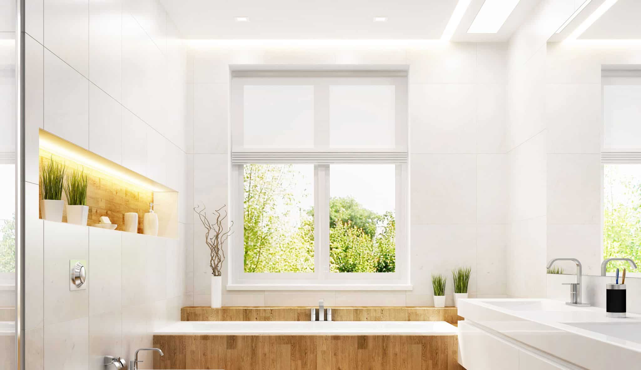 Bathroom With Wood Accents Casement Window Floating Toilet Accent Lighting Is 1 Scaled 