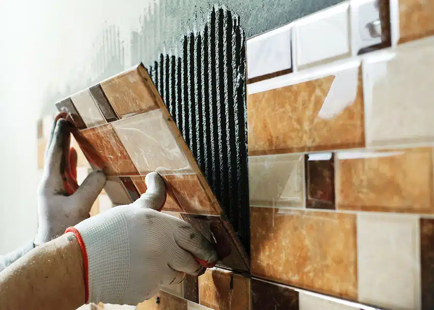 Installing wall tile