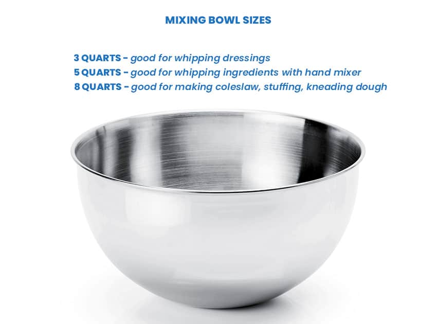 Mixing bowl sizes