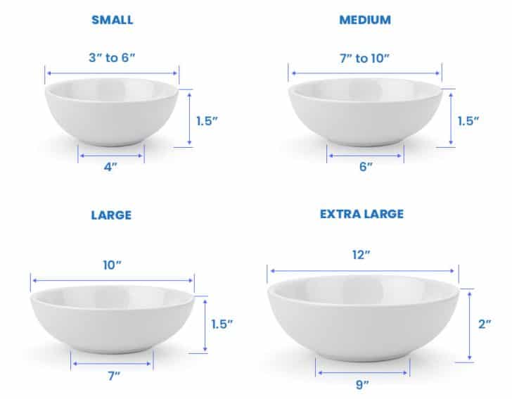 Bowl Sizes (Standard Measurements & Sizing Chart)