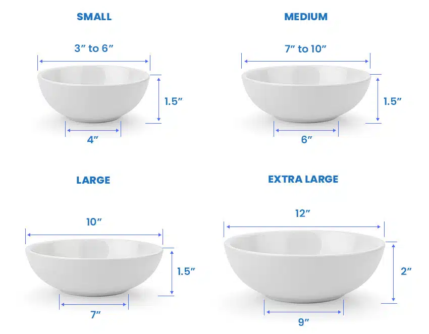 Standard bowl sizes