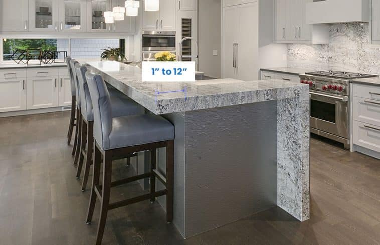 Kitchen Countertop Overhang Standard For Seating Islands   Standard Island Counter Overhang Di 1 758x489 