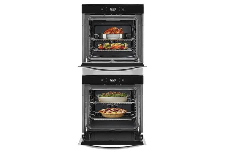 Double Oven Dimensions Standard Top Brand Sizes   Whirlpool 24 In Double Electric Wall Oven Hd 758x516 