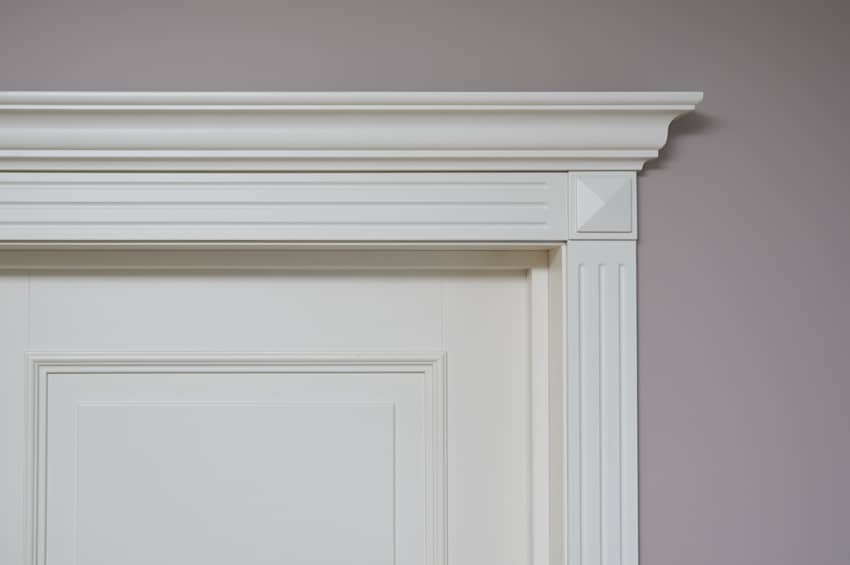 Close up image of white jamb for home interior doors