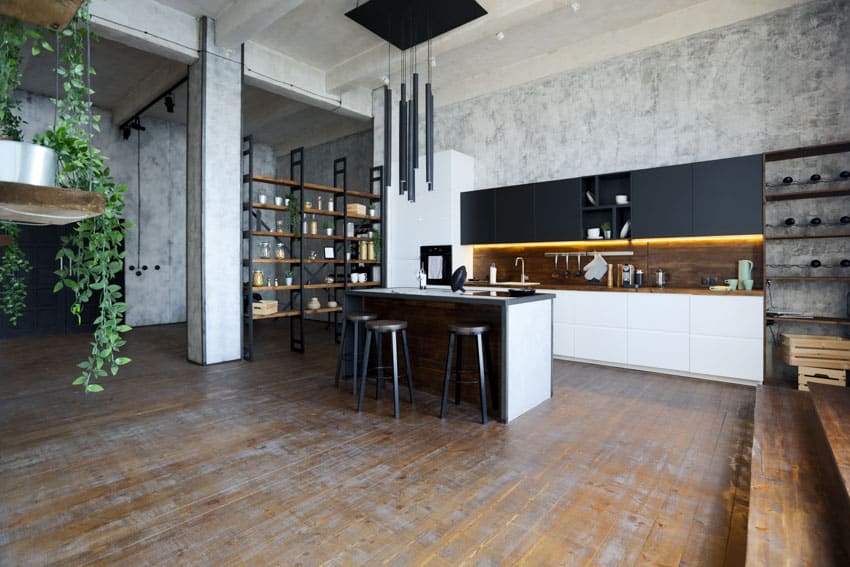 Kitchen with industrial colors