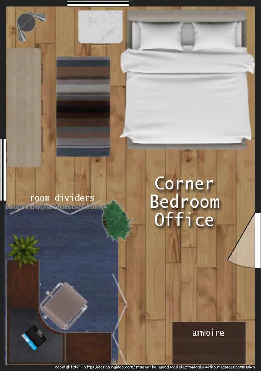 Corner bedroom office