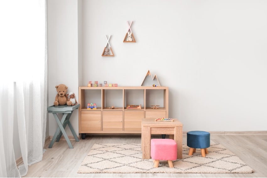 Simple and uncluttered interior of modern minimalist playroom