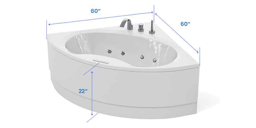 Standard corner tub dimensions