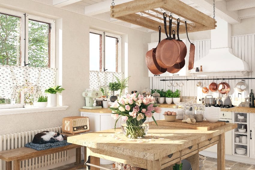 Kitchen with rustic interior