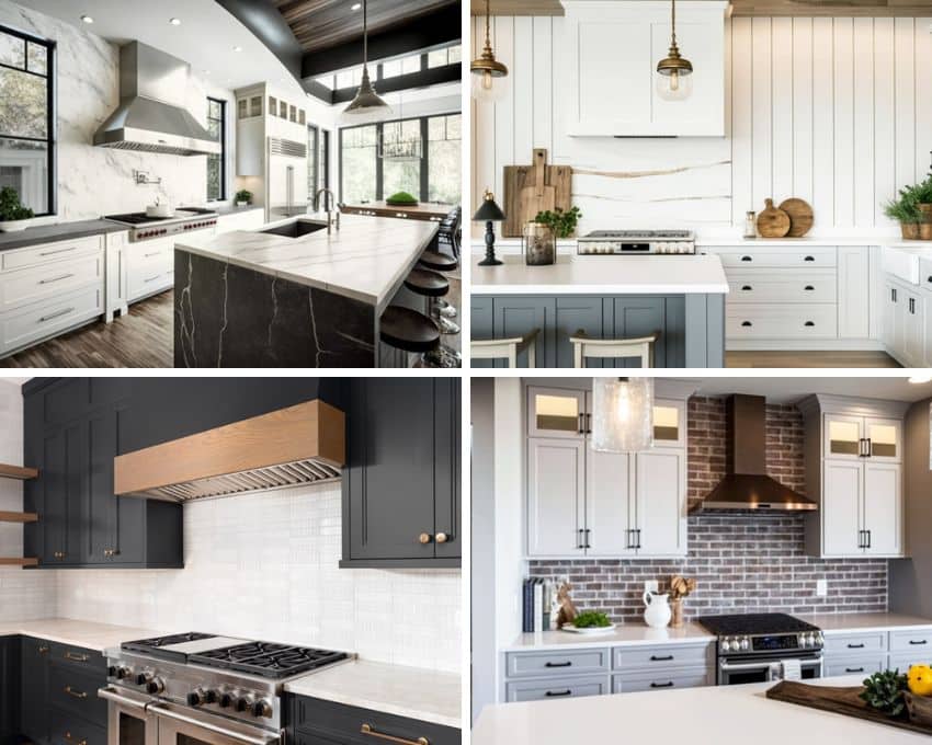 Different backsplash designs and materials for modern farmhouse kitchens