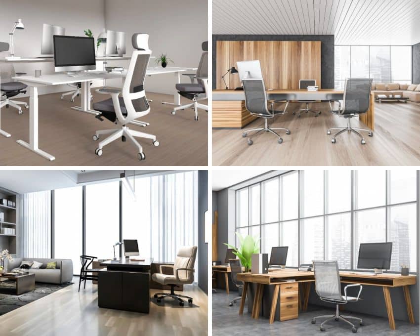 Different office furniture types and uses