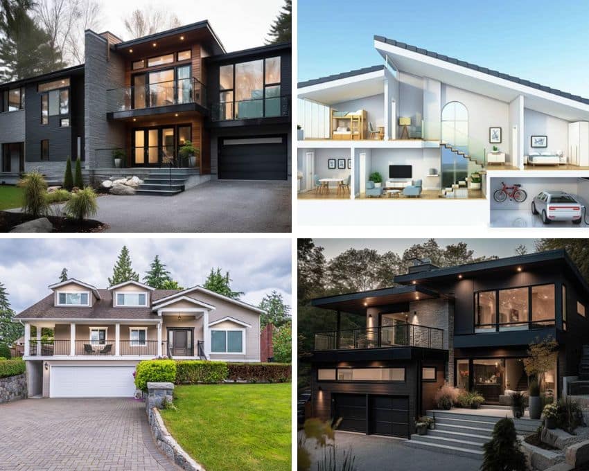 Different split level house exterior designs