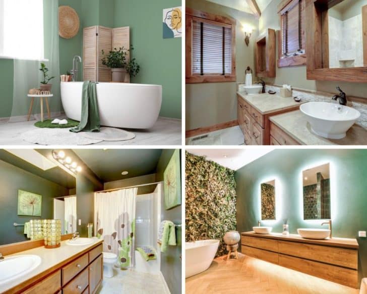 Green Bathroom Paint Colors (Light & Dark Ideas)
