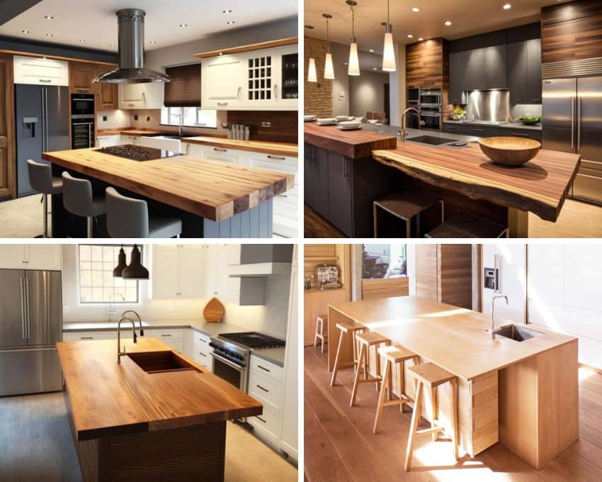 Different types of oak used in kitchen countertops