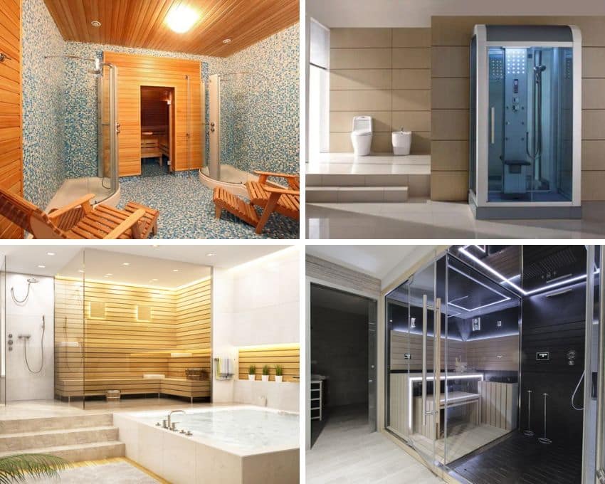Different types of shower sauna combo for bathroom