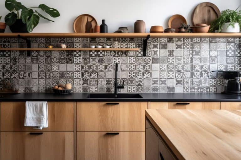 Cement Tile Backsplash (Stylish Kitchen Designs)