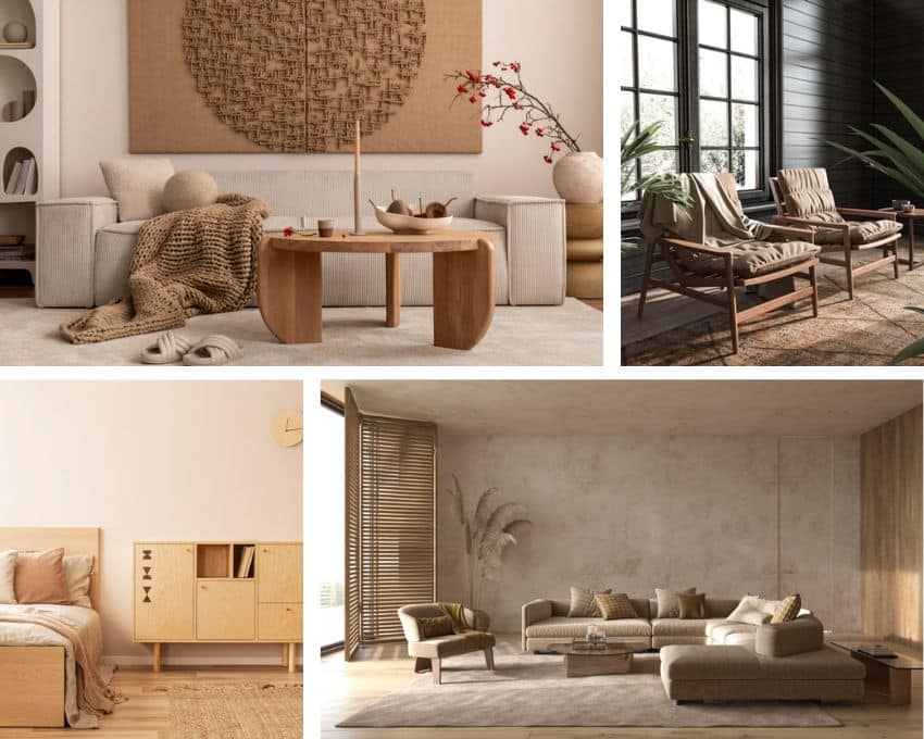 Different types of Japandi furniture designs
