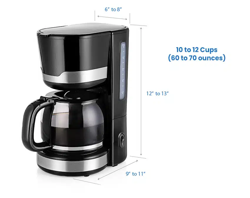 Standard coffee maker dimensions